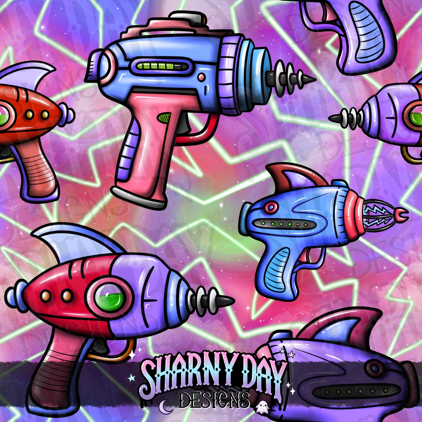 Rayguns Exclusive Seamless Pattern Design