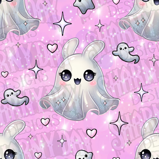 Kawaii Ghost Bunny Exclusive Seamless Pattern Design