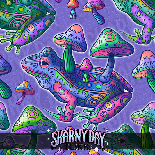 HEXTOBER - Psychedelic Frogs Exclusive Seamless Pattern Design