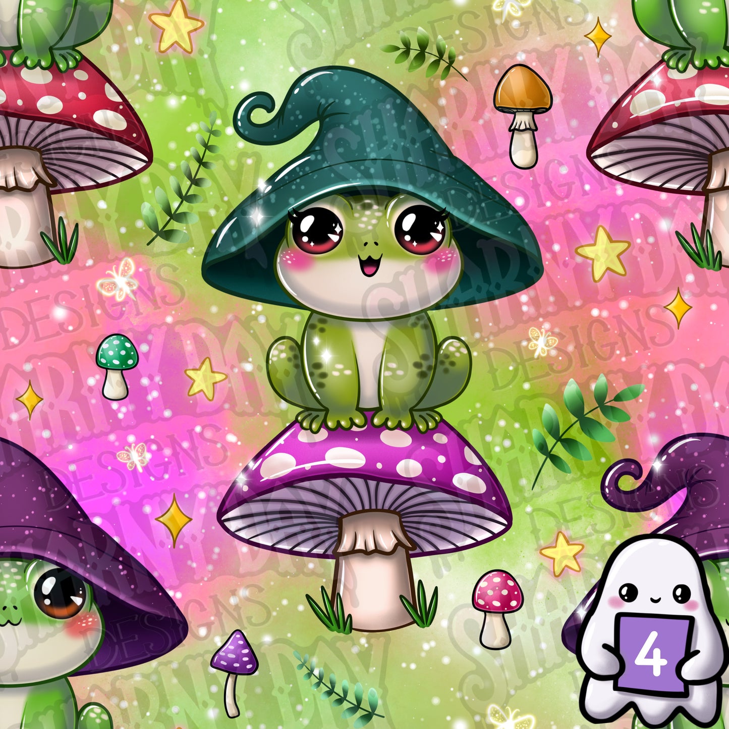 Mystical Froggies Exclusive Seamless Pattern