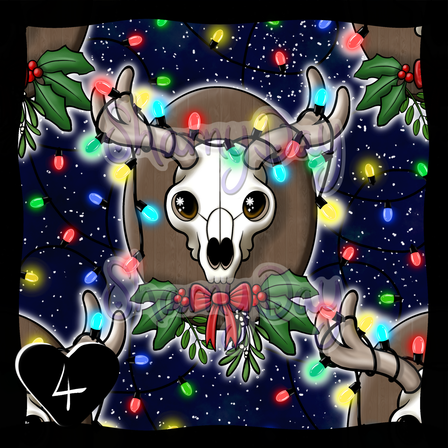 Reindeer Lights Plaque Exclusive Seamless Pattern