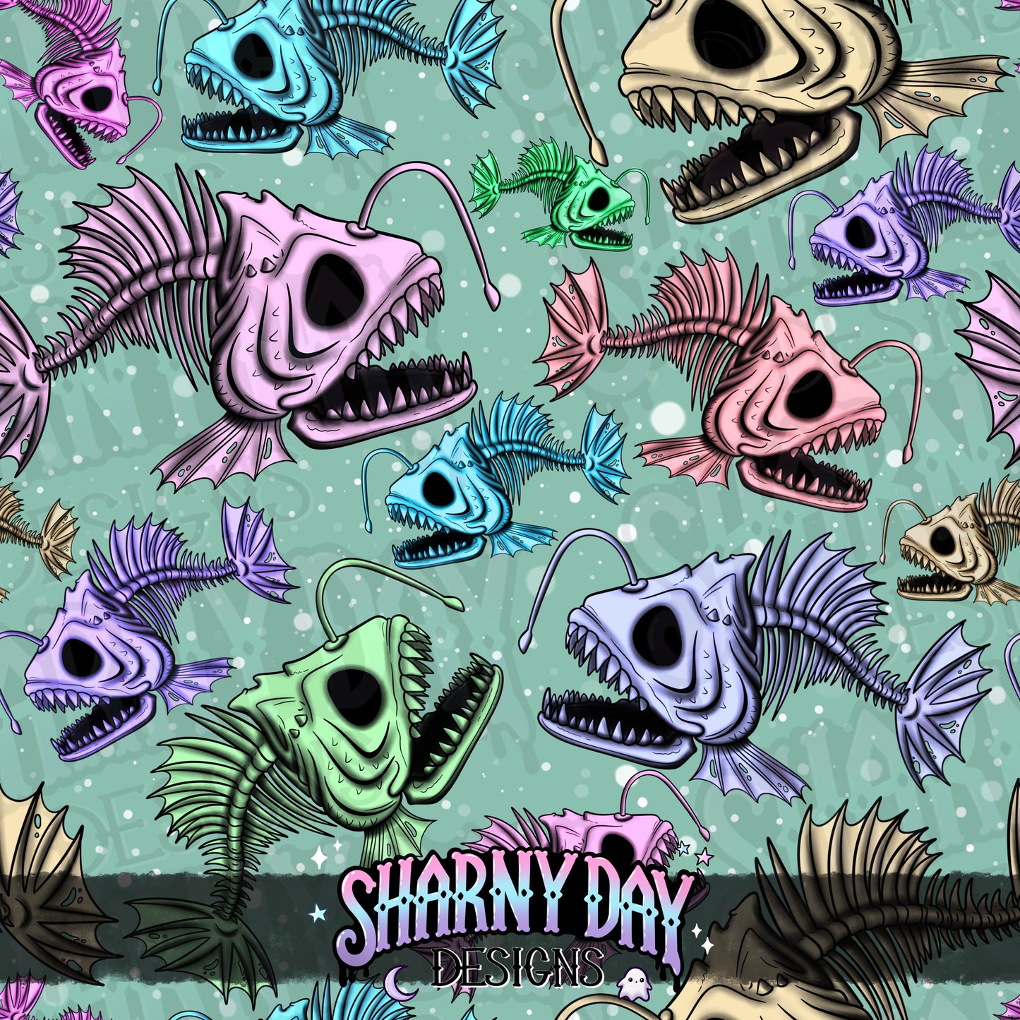 Angler Skelly Limited Seamless Pattern (2 available per colourway)