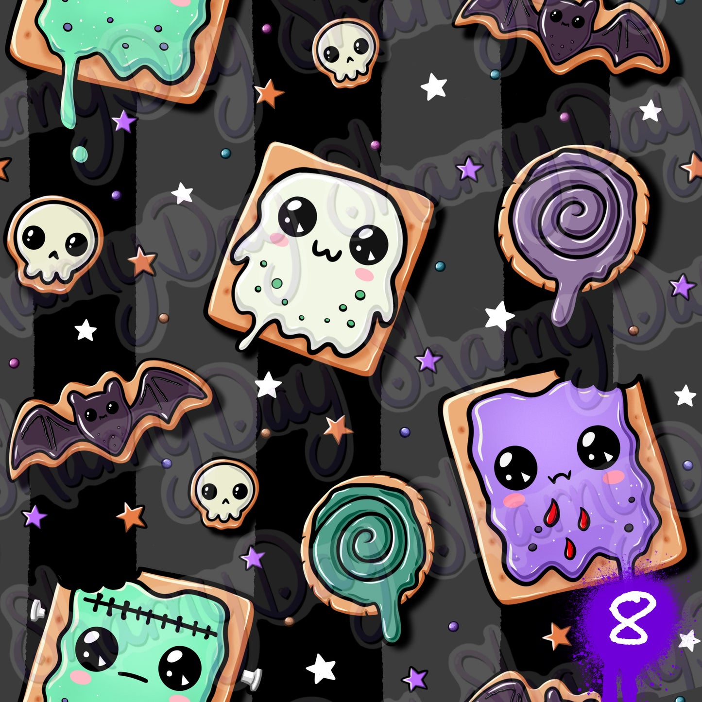 Kawaii Spoopy Treats Exclusive Seamless Pattern