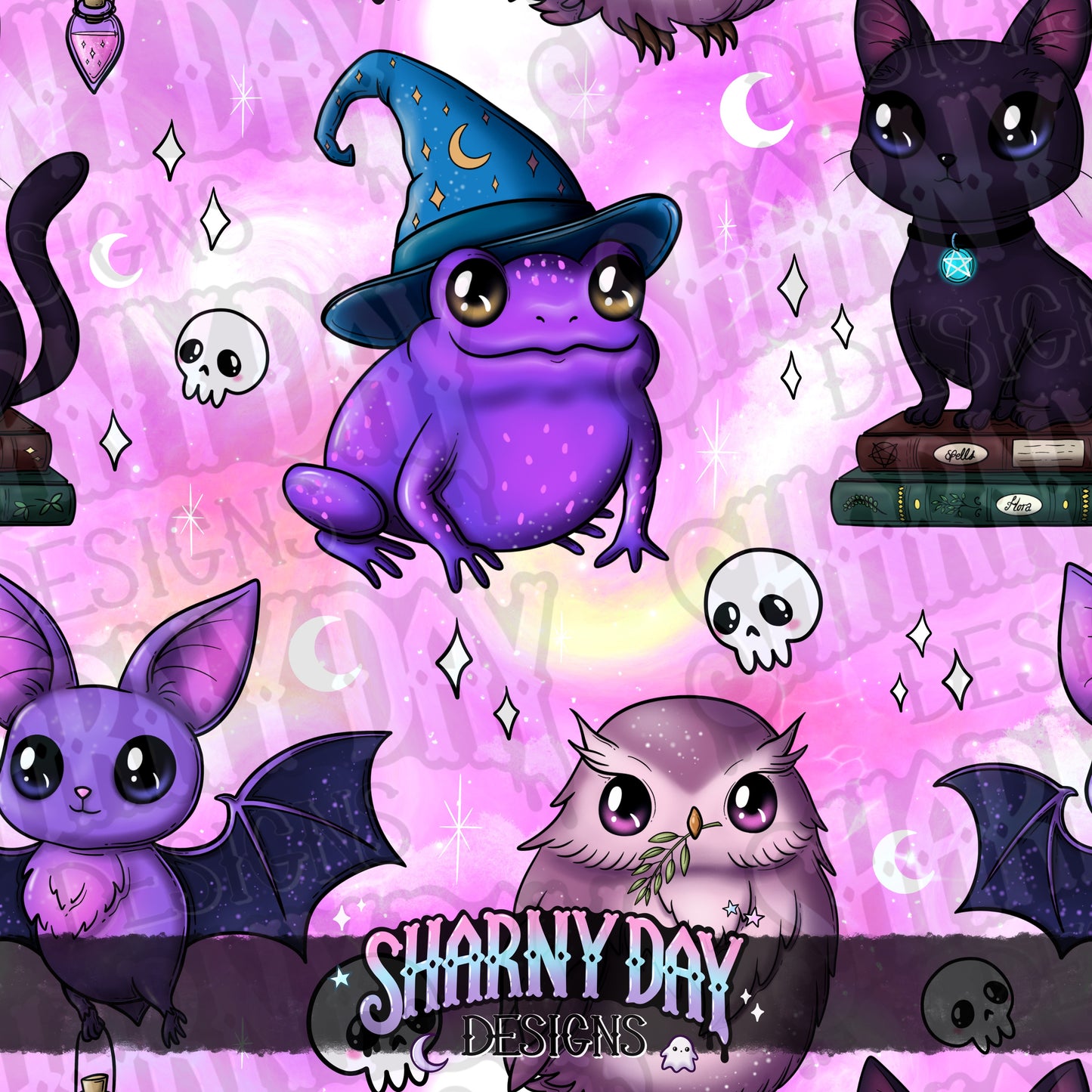 Magical Familiars Limited Seamless Pattern