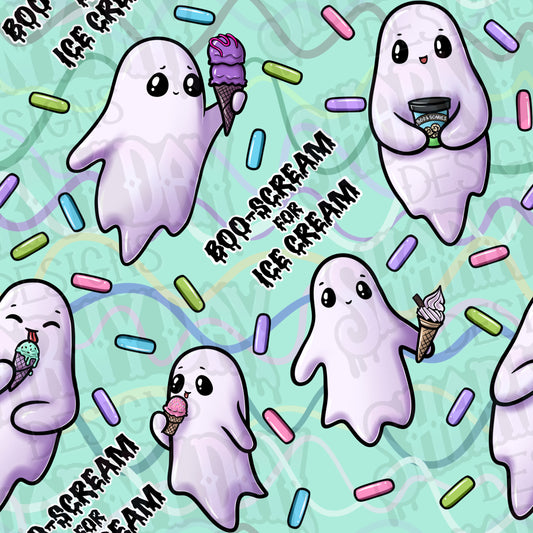 Boo-Scream for Ice Cream Exclusive Seamless Pattern Design