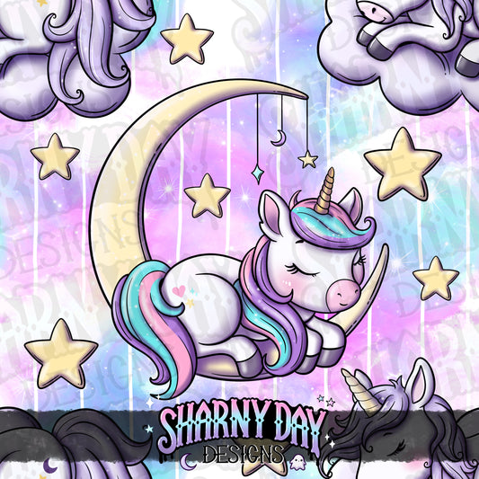 Kawaii Sleepy Unicorns - Exclusive Seamless Pattern Design