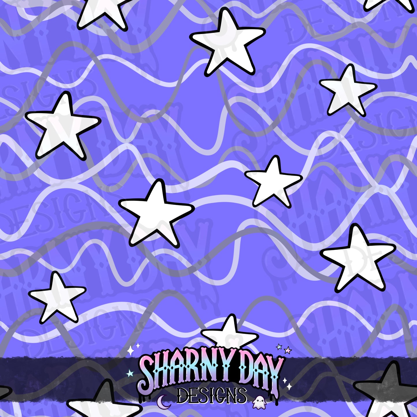 Squiggles and Stars non-exclusive Seamless Pattern Design