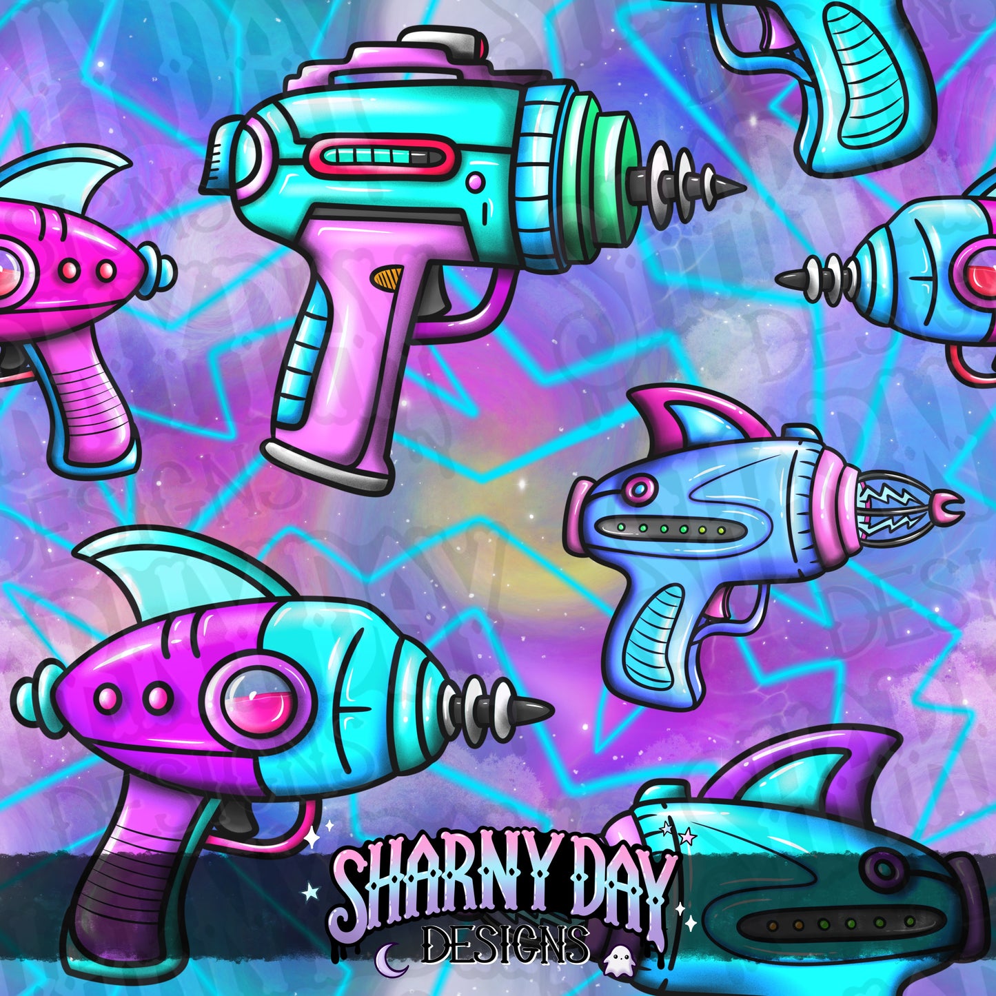 Rayguns Exclusive Seamless Pattern Design