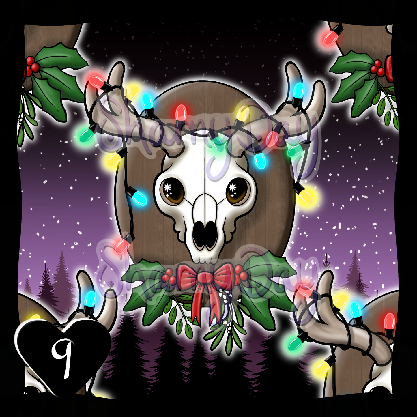 Reindeer Lights Plaque Exclusive Seamless Pattern