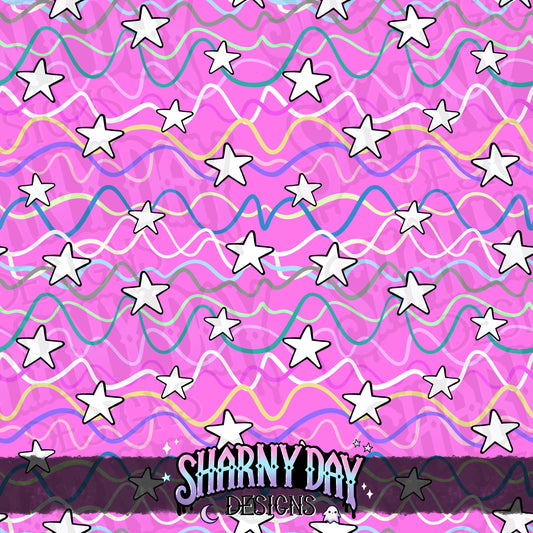 Squiggles and Stars non-exclusive Seamless Pattern Design