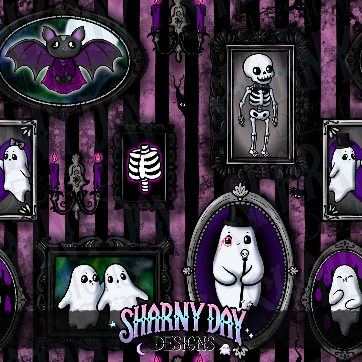 Haunted Mansion Wall Exclusive Seamless Pattern Design