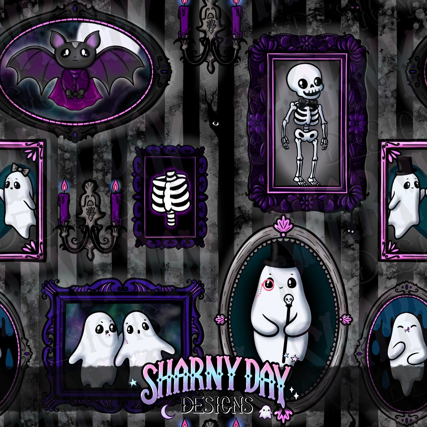 Haunted Mansion Wall Exclusive Seamless Pattern Design
