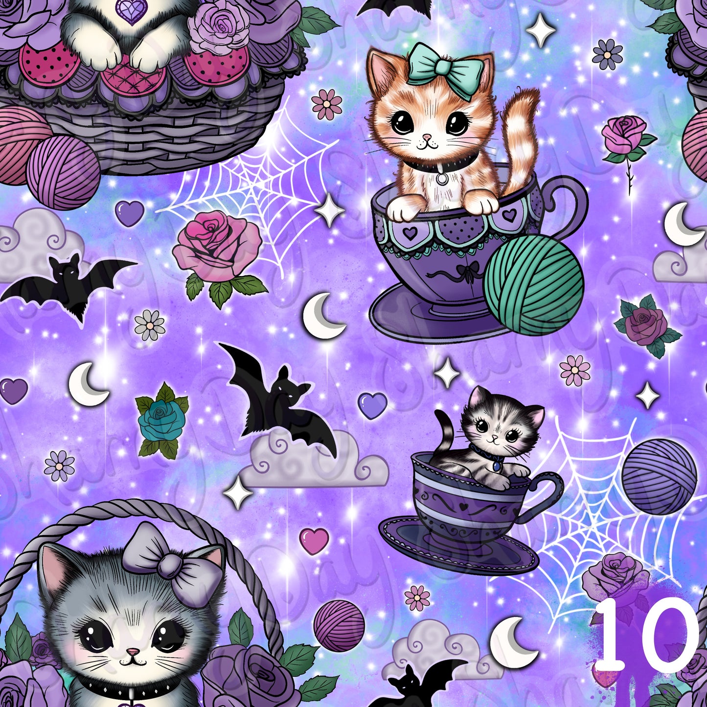 Kitschy Kitties Exclusive Seamless Pattern