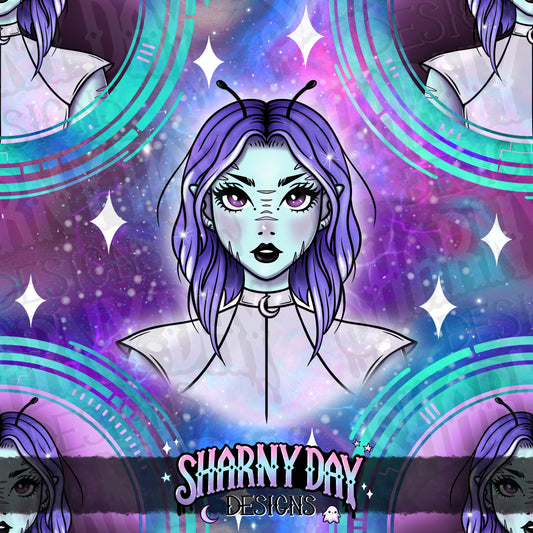 HEXTOBER - Galaxy Girl Limited Seamless Pattern
