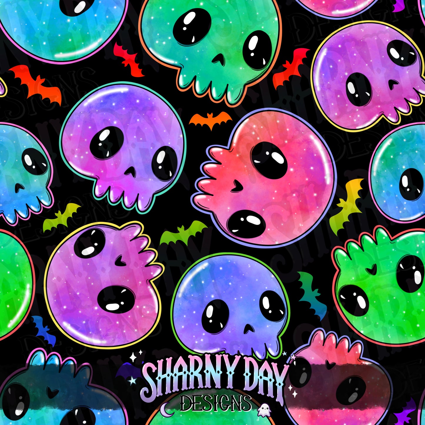 Galaxy Skulls Exclusive Seamless Pattern Design