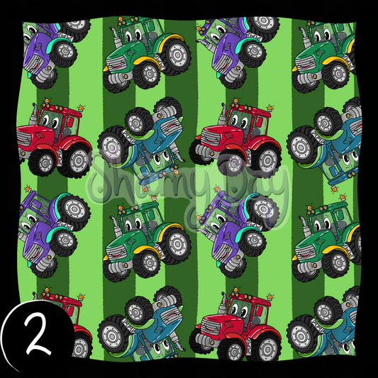 Happy Tractor Exclusive Seamless Pattern