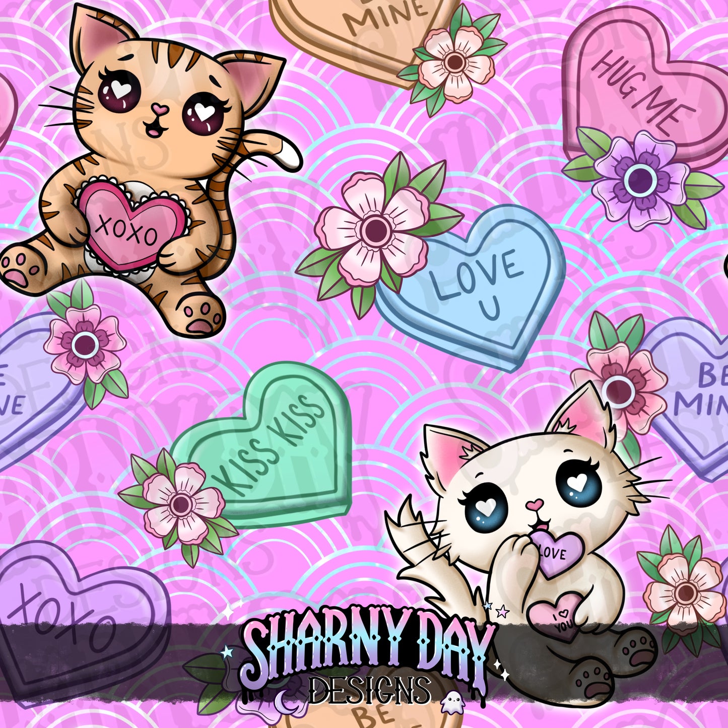 Kitty Sweethearts Exclusive Seamless Pattern Design