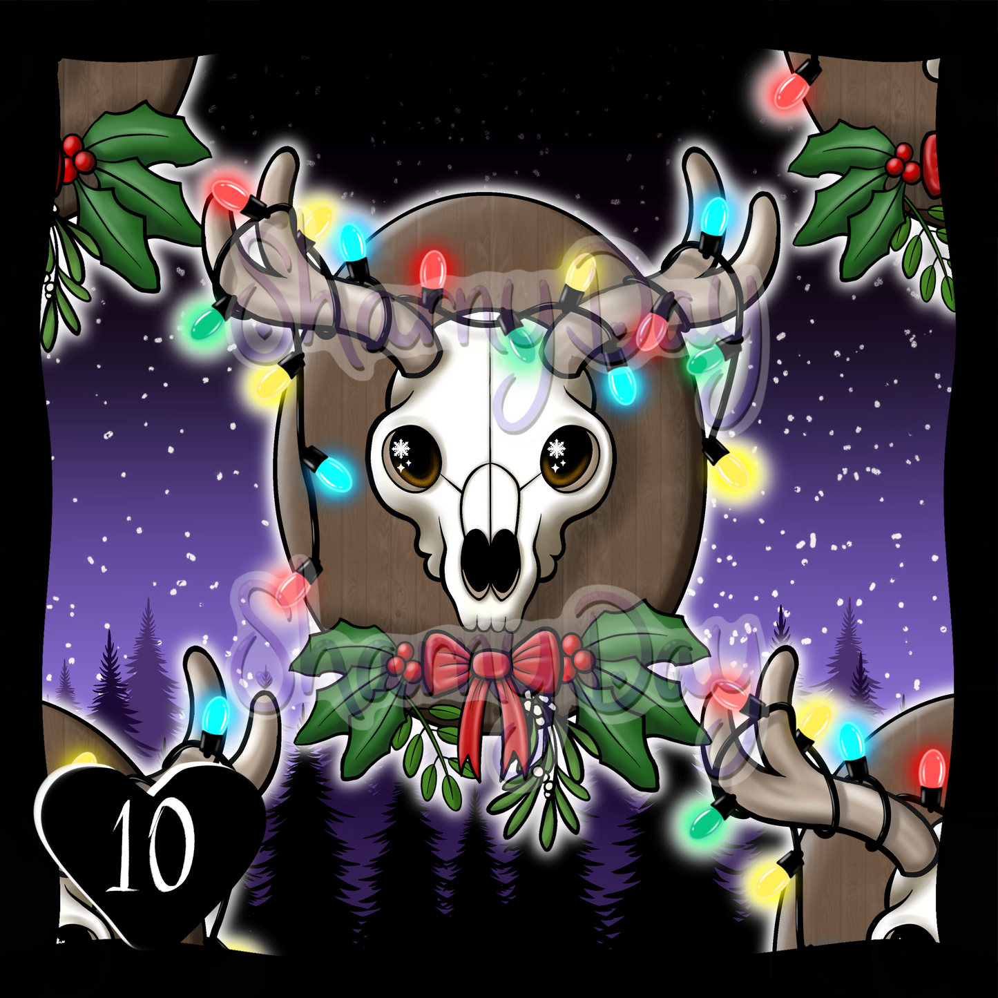 Reindeer Lights Plaque Exclusive Seamless Pattern