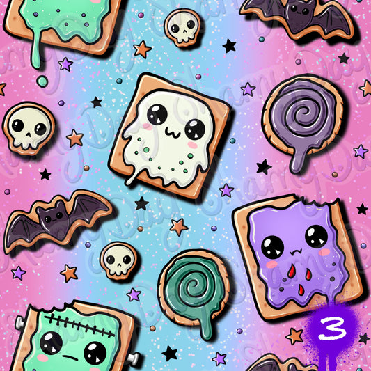 Kawaii Spoopy Treats Exclusive Seamless Pattern
