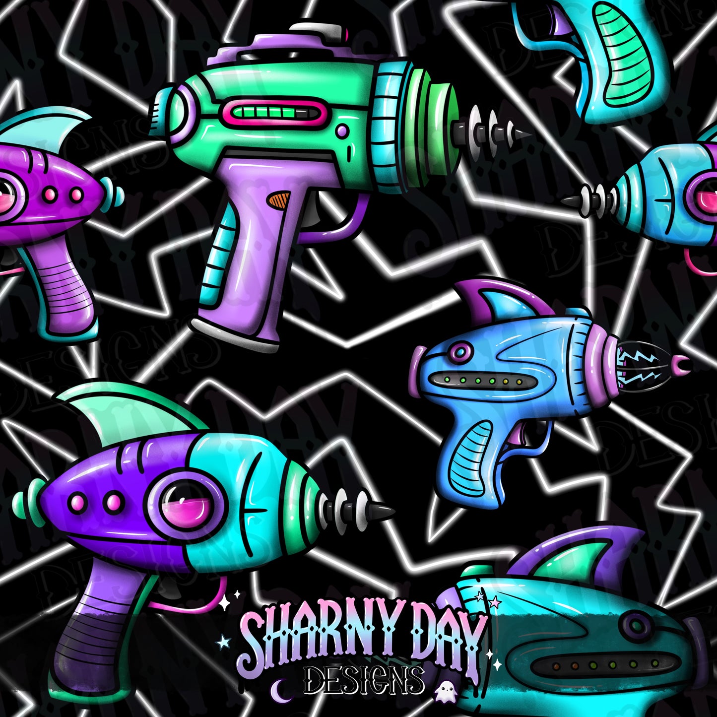 Rayguns Exclusive Seamless Pattern Design