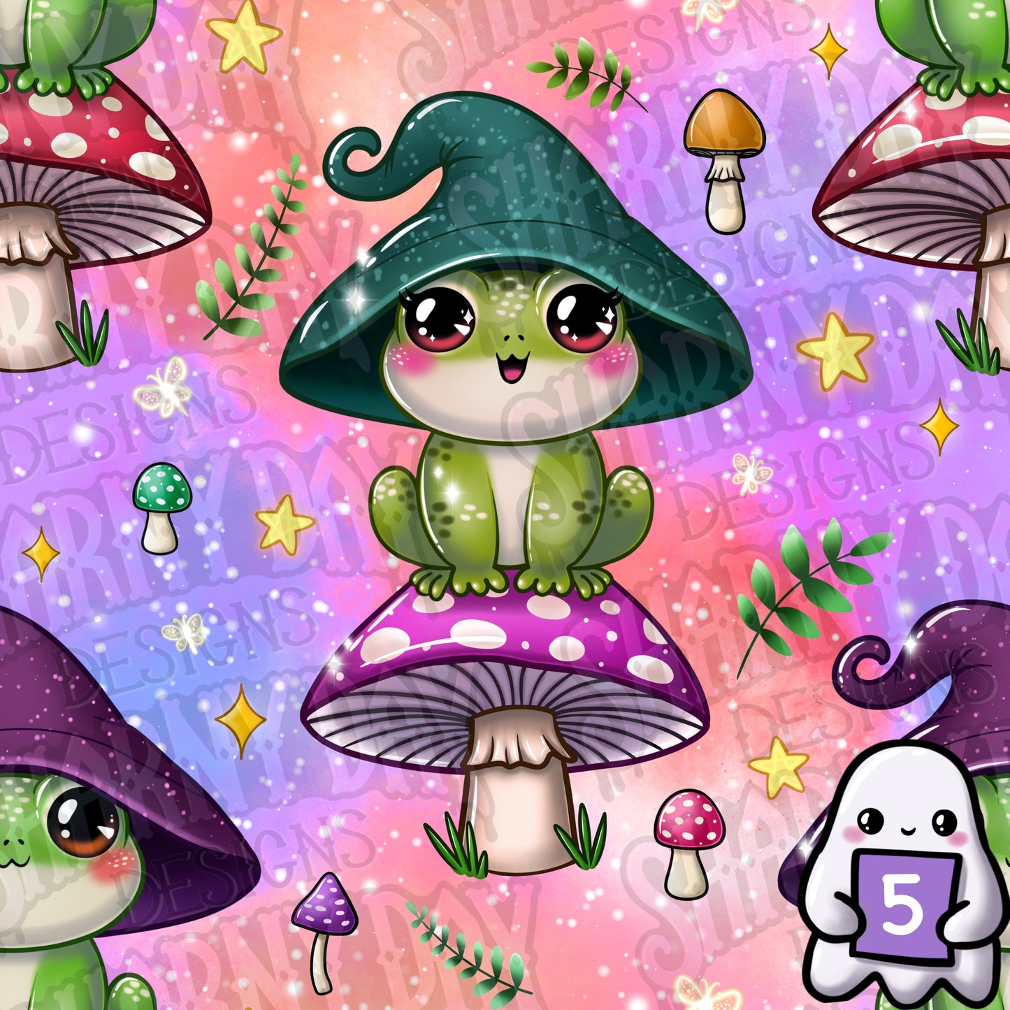 Mystical Froggies Exclusive Seamless Pattern