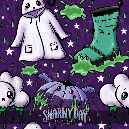 Spooky Rainy Dayz Exclusive Seamless Pattern Design