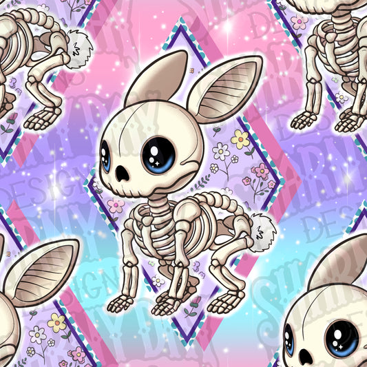Kawaii Skelly Bunny Exclusive Seamless Pattern Design