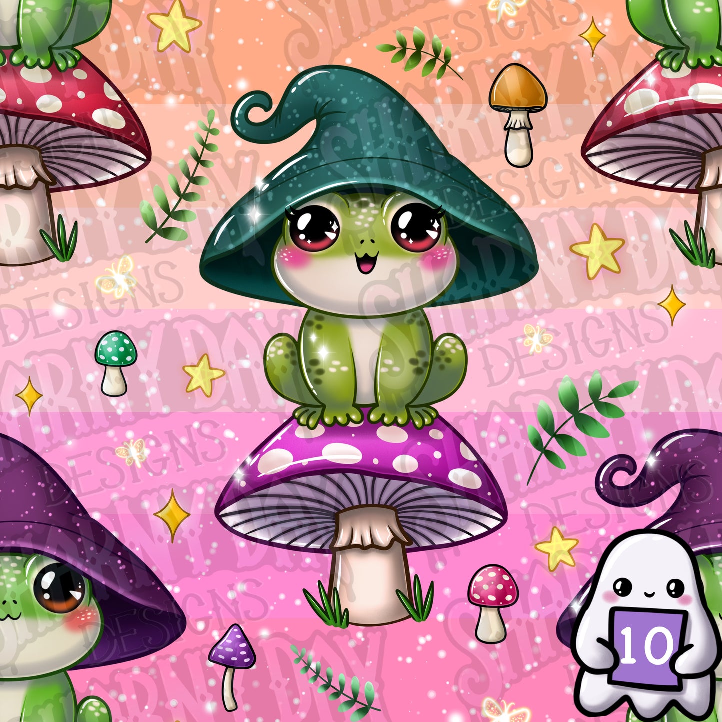 Mystical Froggies Exclusive Seamless Pattern