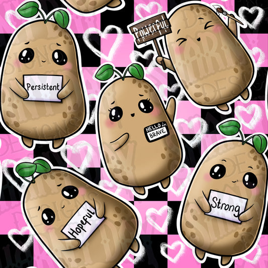 Posi-potato Exclusive Seamless Pattern Design - 2 Wording Variations Per Purchase!