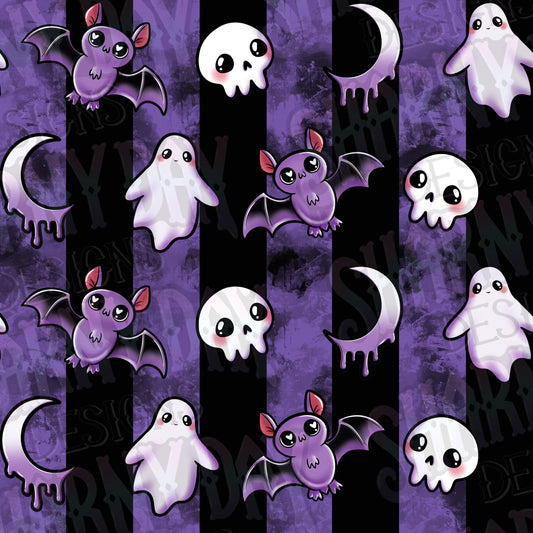 Spoopy Kawaii Motifs Non-exclusive Seamless Patterns - Bundle of 10 Coords