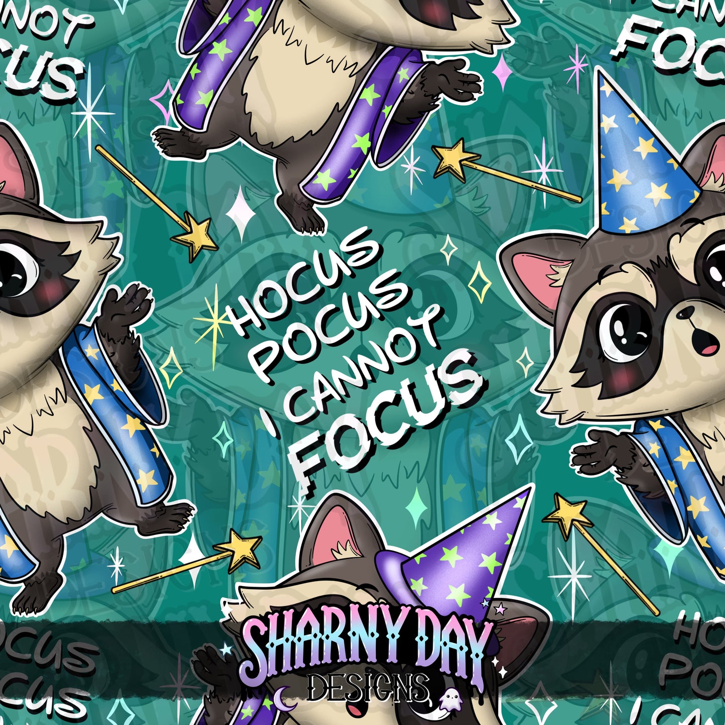 Hocus Pocus I Cannot Focus Exclusive Seamless Pattern Design
