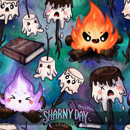 Creepy Campfire Exclusive Seamless Pattern Design