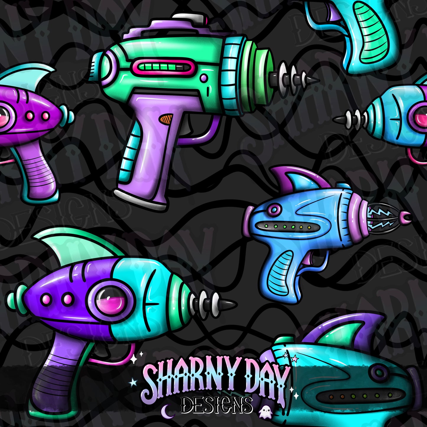 Rayguns Exclusive Seamless Pattern Design