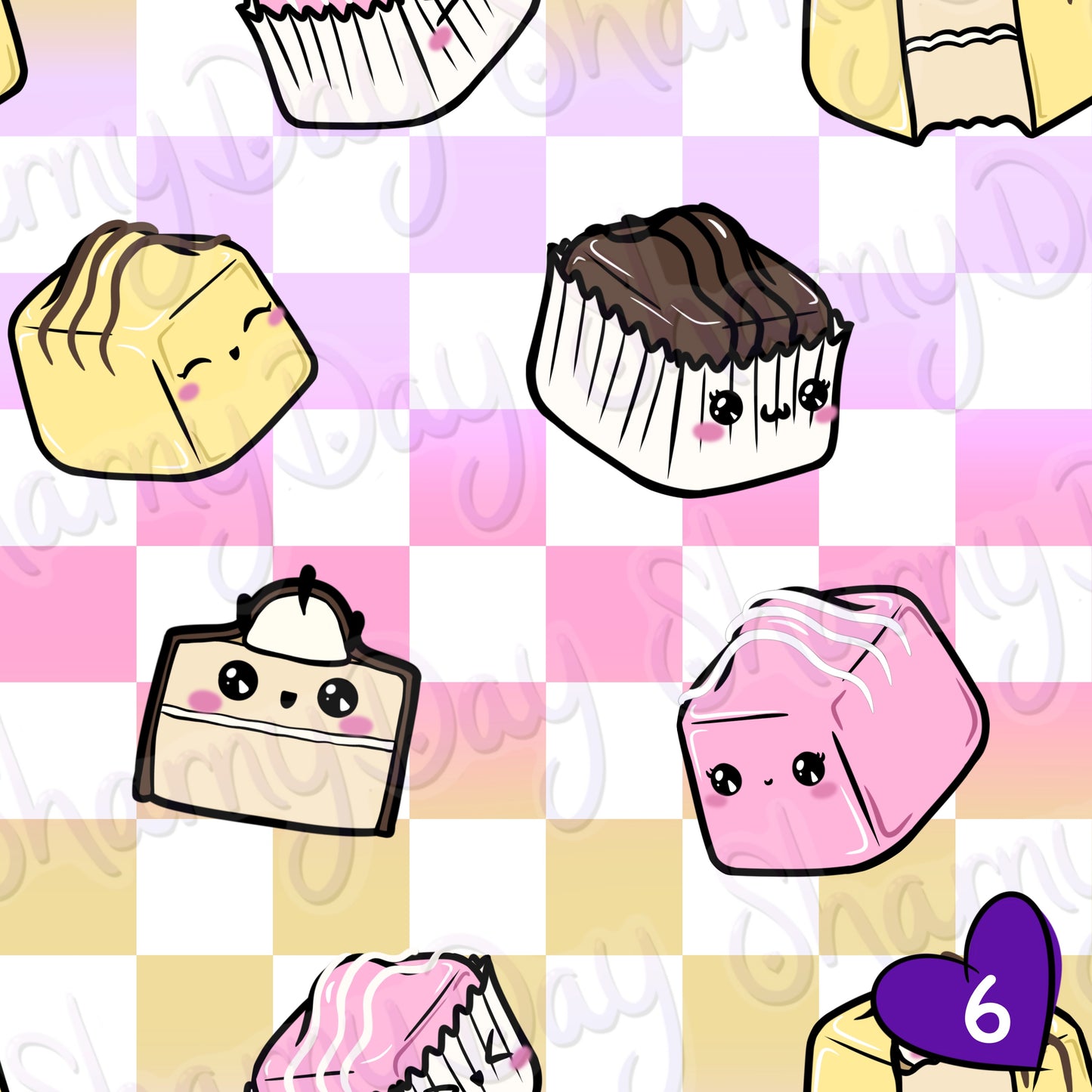 Kawaii Fondant Fancies Exclusive Seamless Pattern