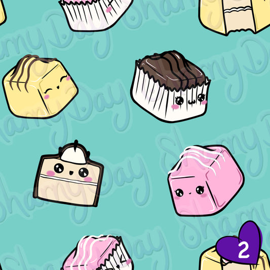 Kawaii Fondant Fancies Exclusive Seamless Pattern
