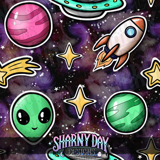 Space Stickers Exclusive Seamless Pattern Design