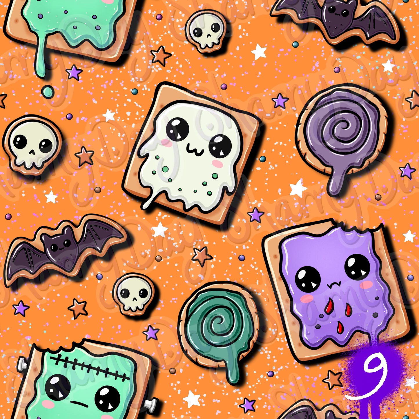 Kawaii Spoopy Treats Exclusive Seamless Pattern