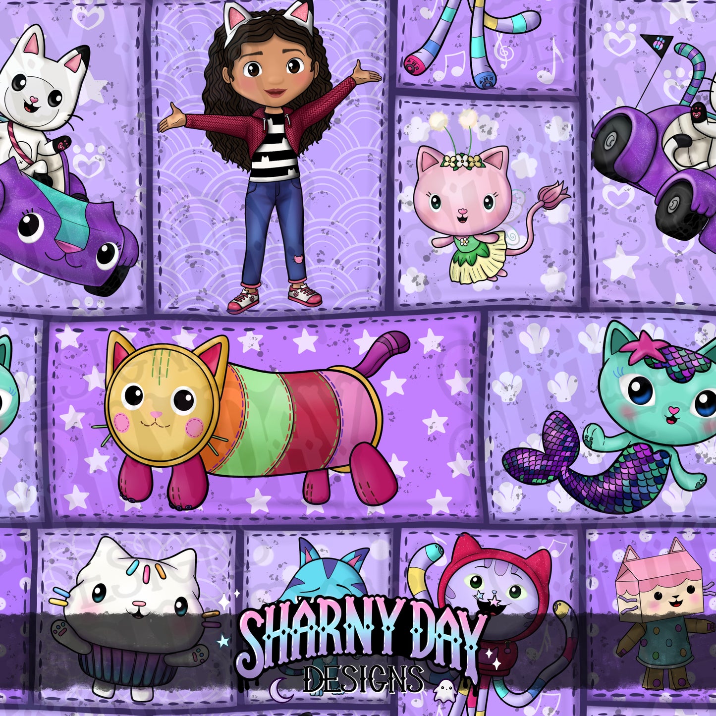 Gabby Girl & Friends non-exclusive Seamless Pattern Design