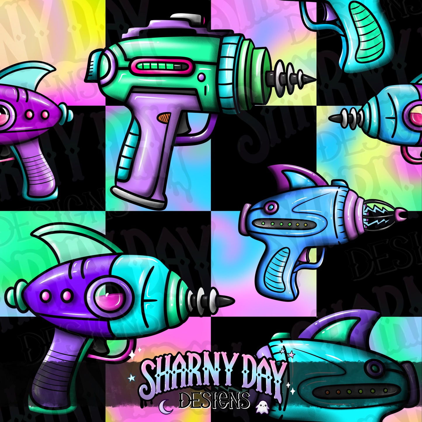 Rayguns Exclusive Seamless Pattern Design