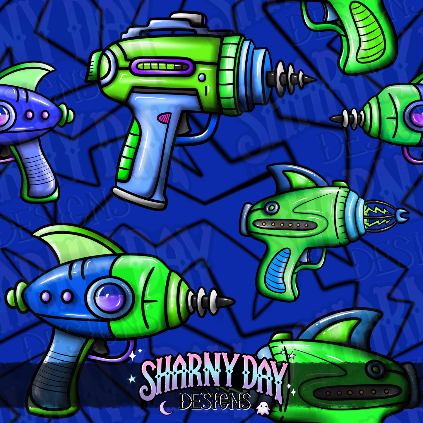 Rayguns Exclusive Seamless Pattern Design