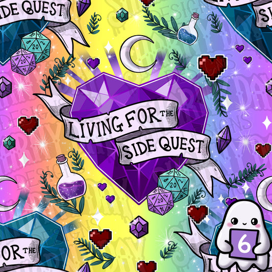 Living for the Side Quest ADHD Exclusive Seamless Pattern Design