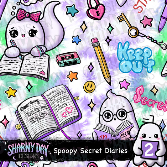 Spoopy Secret Diaries Exclusive Seamless Pattern Design