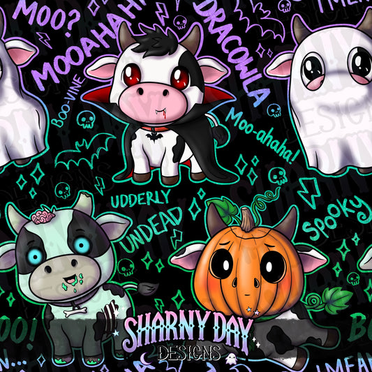 Spoopy Cows Exclusive Seamless Pattern Design