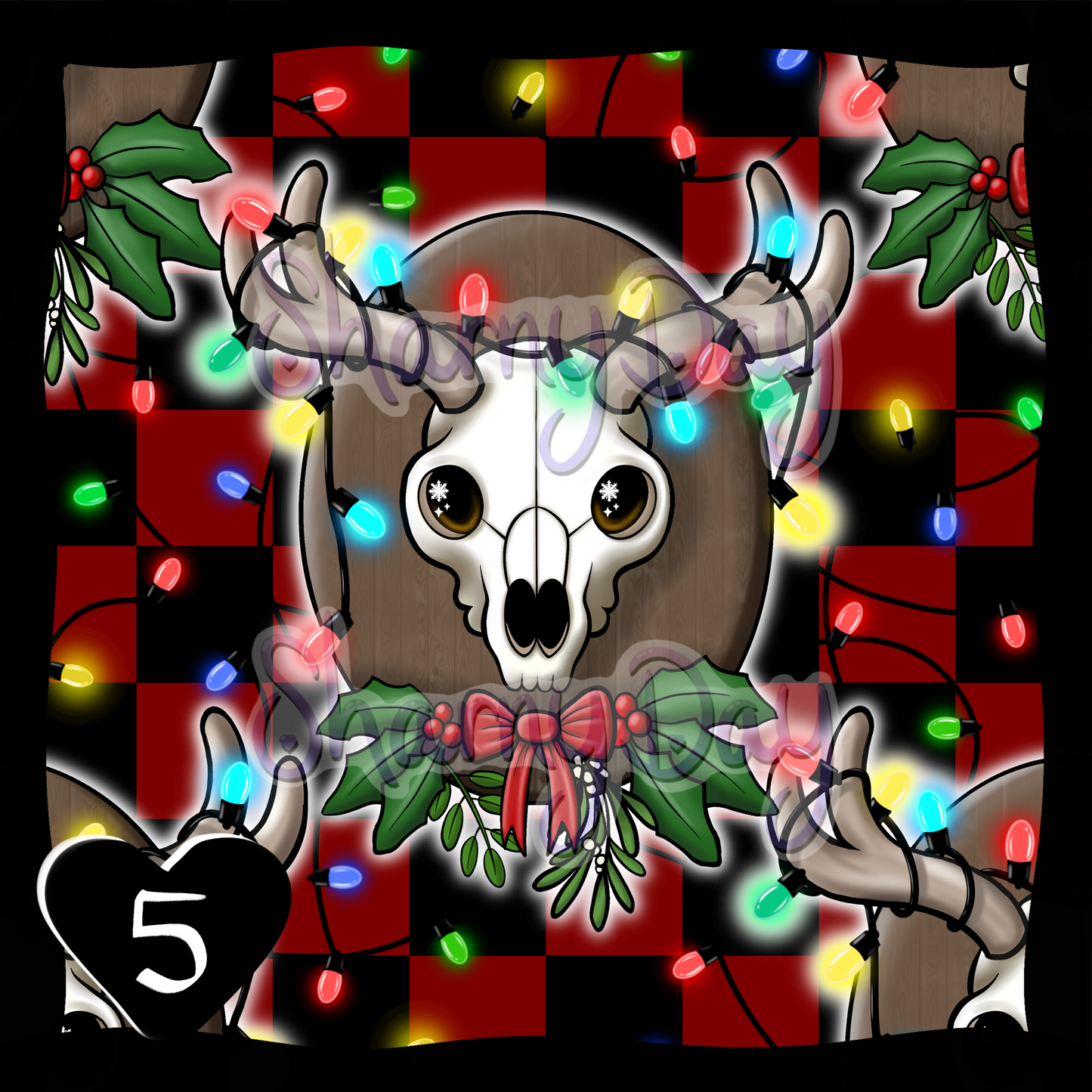 Reindeer Lights Plaque Exclusive Seamless Pattern
