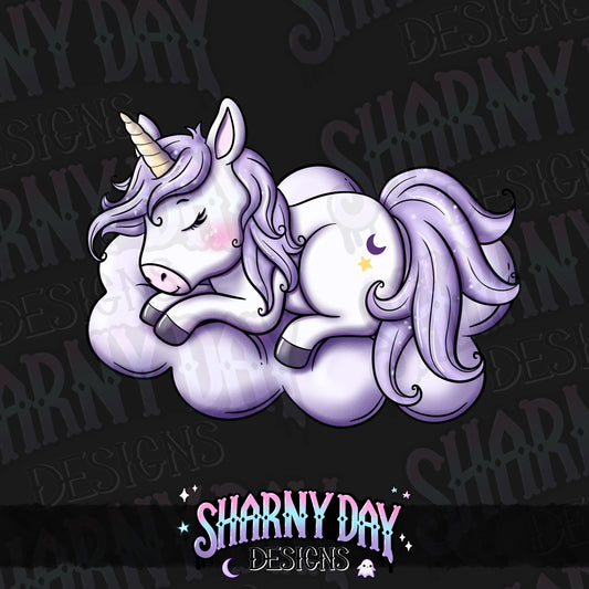 Kawaii Sleepy Unicorns non-exclusive PNG