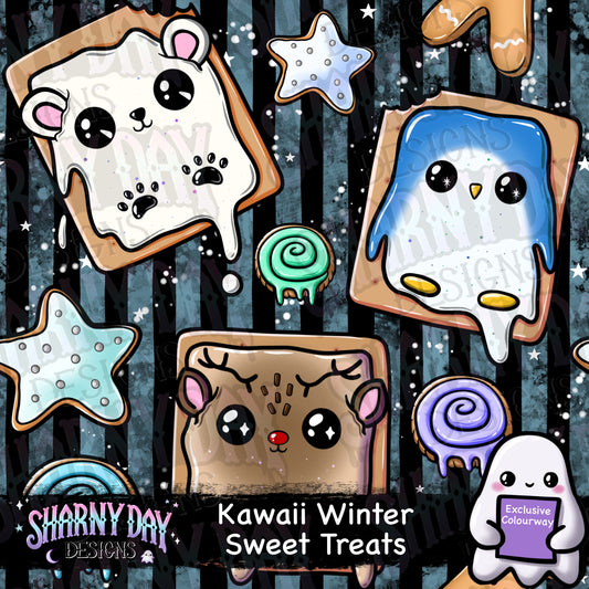 Kawaii Festive Sweet Treats Exclusive Seamless Pattern Desig