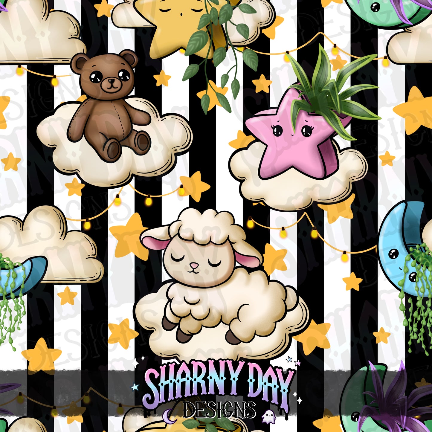 Sleepy Cozy Exclusive Seamless Pattern Design