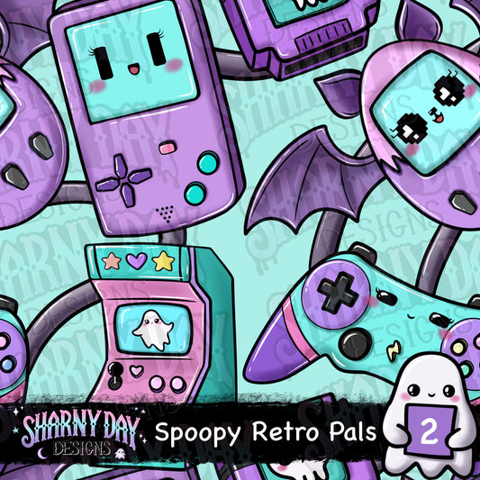Spoopy Retro Pals Exclusive Seamless Pattern