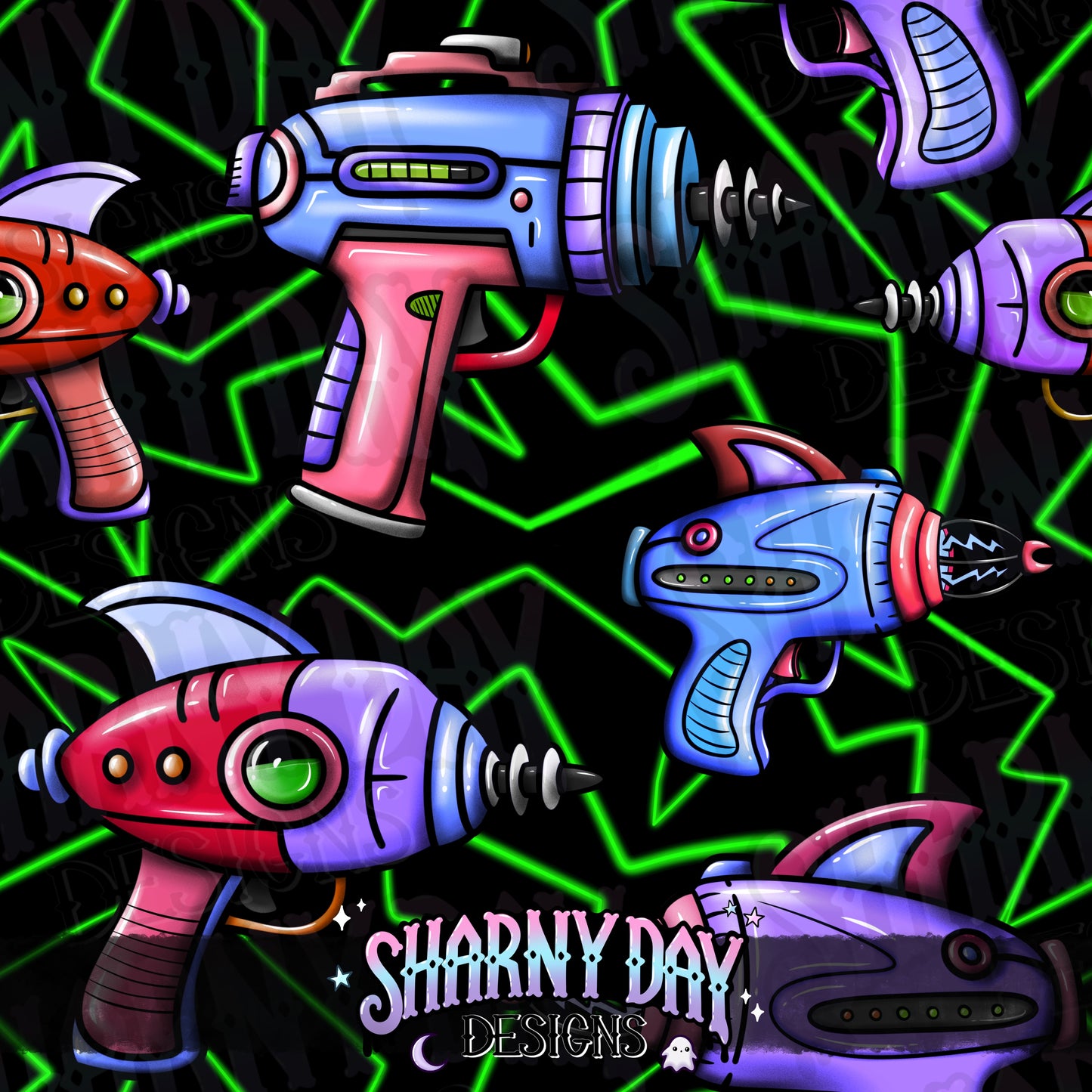 Rayguns Exclusive Seamless Pattern Design
