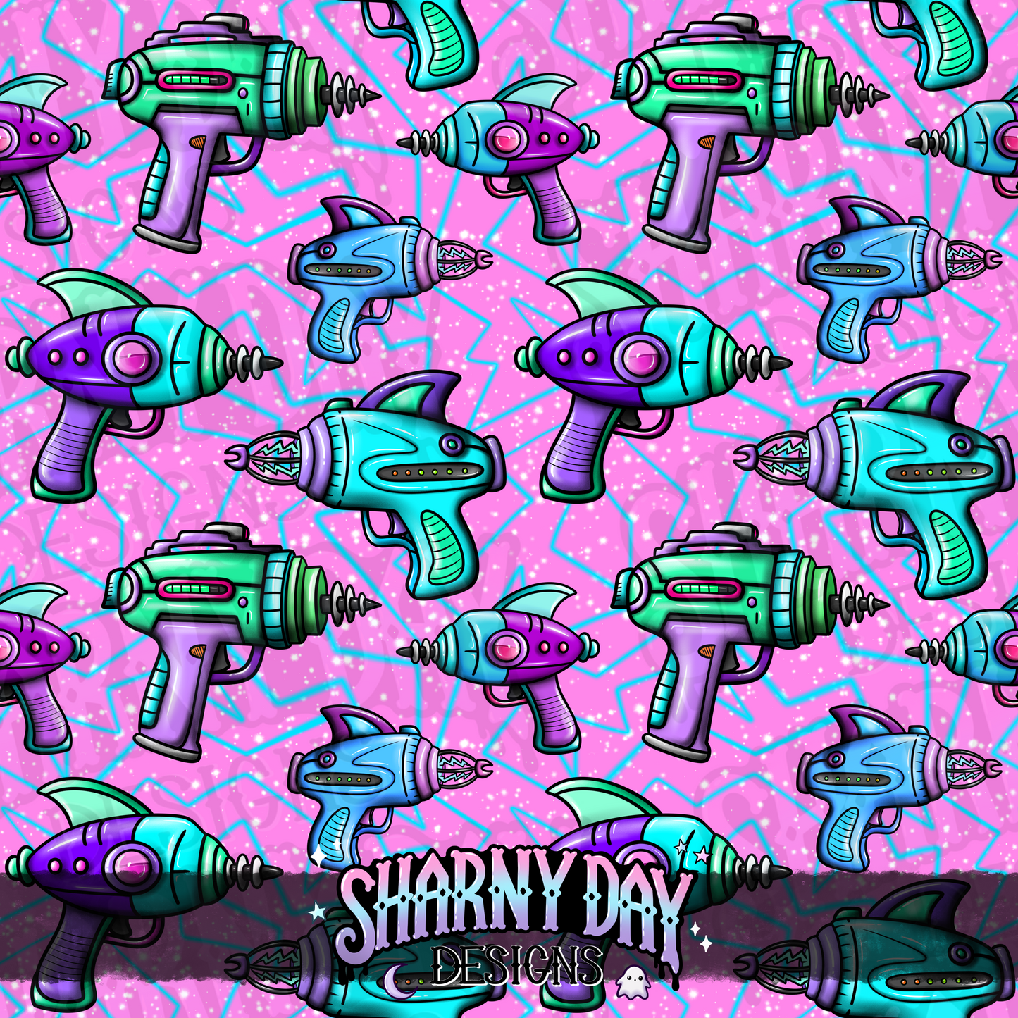 Rayguns Exclusive Seamless Pattern Design